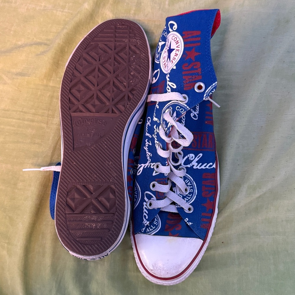 Converse - 2000s Blue/Red/White Graphic High Tops - Picture 3 of 3